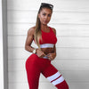 Red/Black Striped Bra & Leggings Set