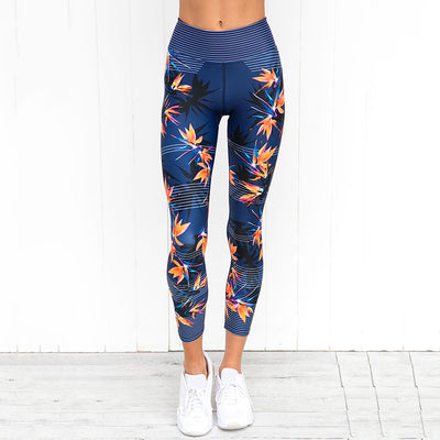 Blue Floral Leggings