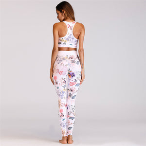 White Floral Bra & Leggings Set